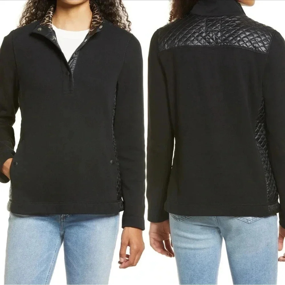 NWT Ladies Tommy Bahama Hybrid Aruba half snap black pullover. Size small. - Picture 9 of 9